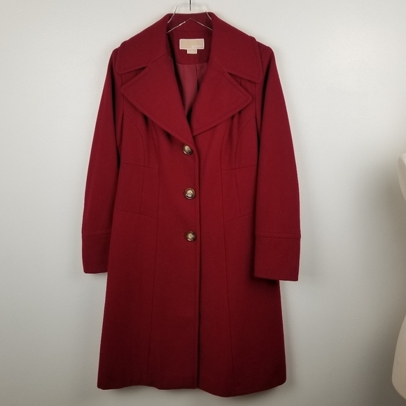 Michael Kors Red Wool Blend Coat size 10 - Picture 1 of 12